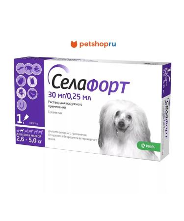KRKA Selafore Drops for dogs 2.6 - 5 kg 1 x 30 mg 0.25ml