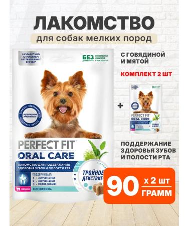 PERFECT FIT A treat for the teeth of small dogs beef mint 90 g 2 pcs