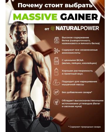 Natural power Gainer Massive Gainer 2500g Chocolate - Buy Online on GoSupps.com