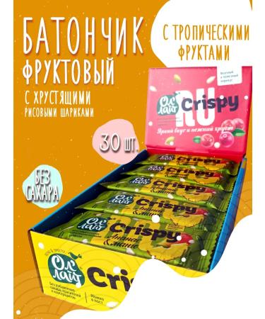 Ol'Light Fruit Baton Crispy Ollaite Pineapple & Mango 30 pcs