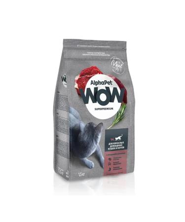AlphaPet wow dry food for cats beef liver 1.5 kg - Buy Online on GoSupps.com