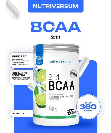 Nutriversum Amino acids BCAA 2 1 1 with the taste of mohito 360 grams