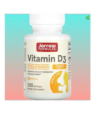 Jarrow Formulas Vitamin D3 Holekalciferol 25 g (1000 IU) 200 pieces