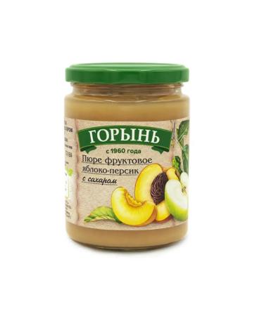 GORYN Puree fruit apple-peach with sugar 430 g 12 pcs - Buy Online on GoSupps.com