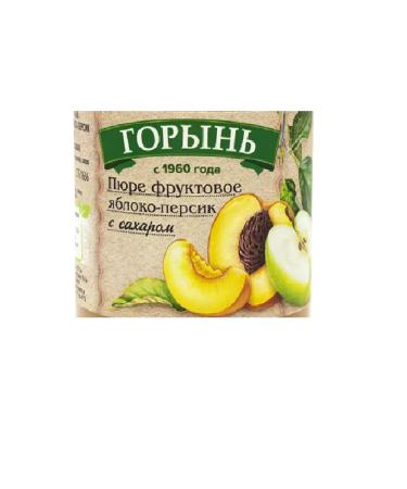 GORYN Puree fruit apple-peach with sugar 430g. 6pcs - Buy Online on GoSupps.com