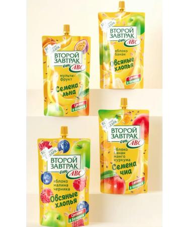 Apple -apple puree with mango banana and seeds of chia 200 g 6 pcs - Buy Online on GoSupps.com