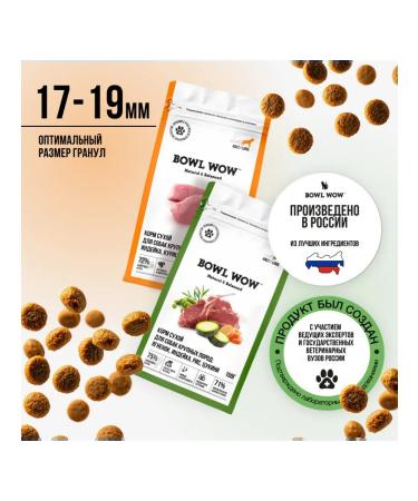 BOWL WOW Mini-set of dry feed for dogs of large breeds-150g x 4pcs - Buy Online on GoSupps.com