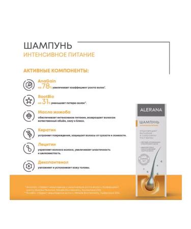 Alerana Outlet shampoo intensive nutrition 250 ml - Buy Online on GoSupps.com