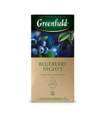 Greenfield Blueberry Nights tea is black with ink 25 bags 2 units - Buy Online on GoSupps.com