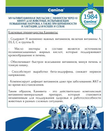 Canina pharma GmbH Vitamins for dogs during pregnancy stress Canivita 1000ml - Buy Online on GoSupps.com