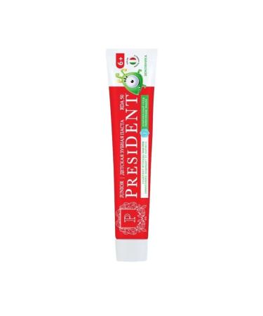 PRESIDENT Children's toothpaste of strawberries 6+ years 70 g - Buy Online on GoSupps.com