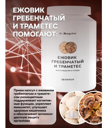 Dr Masgutov Ezhovik with trametes mix capsules 120 pieces - Buy Online on GoSupps.com