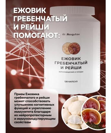 Dr Masgutov Ezhovik with Reishi Mix Capsules 120 pieces - Buy Online on GoSupps.com