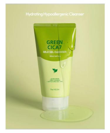 TheYEON Soft washing gel - Green Cica7 Mild Gel Cleanser - Buy Online on GoSupps.com