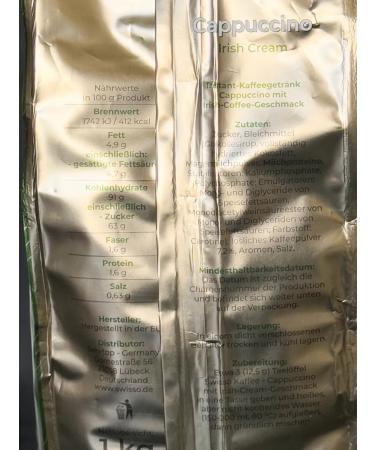 SWISSO Coffee drink soluble cappuccino Irish cream 1 kg - Buy Online on GoSupps.com