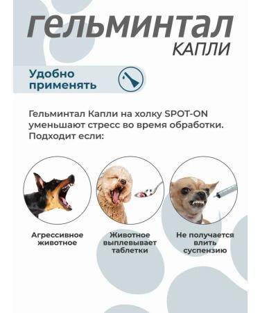 Gelmintal Drops from worms and fleas for dogs more than 10 kg - Buy Online on GoSupps.com