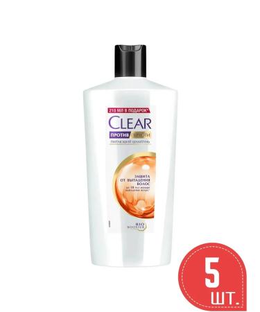 clear 5 pcs. Hair shampoo against dandruff 610 ml against hair loss