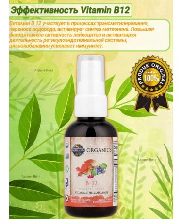 Garden of Life Vitamin B12 organic vitamin B12 in the form of a spray 58 mg - Buy Online on GoSupps.com