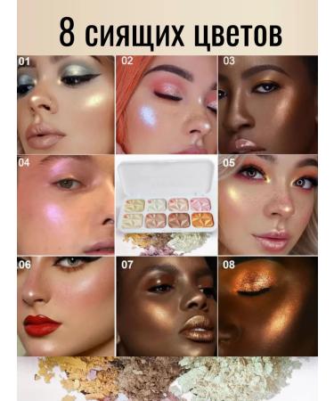 HannaSi Highlighter shadow for the face is a dry shining palette with a shine - Buy Online on GoSupps.com