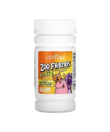 21st Century Multivitamins for children Zoo Friends Orange 60pcs