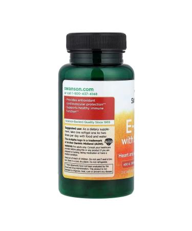 Swanson Vitamin E-400 with Selenium 400 IU 90 capsules - Buy Online on GoSupps.com