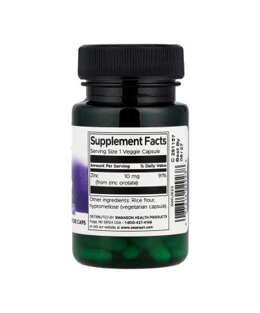 Swanson OROTAT Zinc 10 mg 60 capsules - Buy Online on GoSupps.com