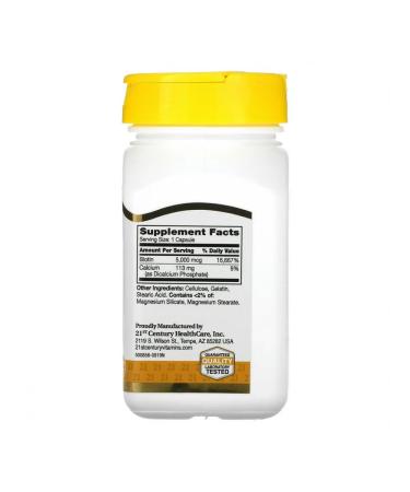 21st Century Biotin 5000 g 110 capsules - Buy Online on GoSupps.com