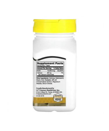 21st Century Biotin 10 000 mcg 120 tablets - Buy Online on GoSupps.com