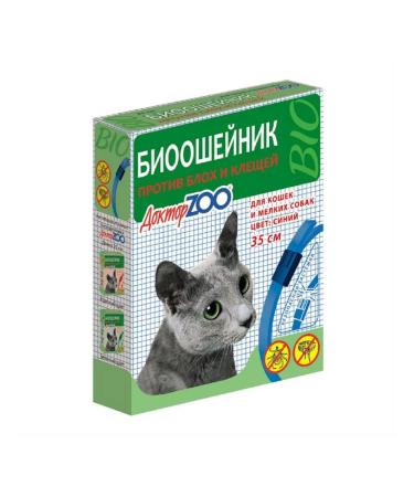 DOCTOR ZOO Collar for dogs and cats from fleas and ticks blue 35 cm
