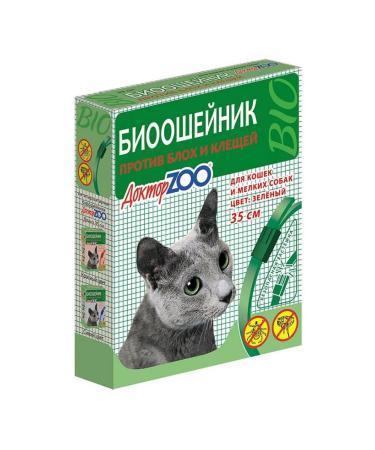 DOCTOR ZOO Collar for dogs and cats from fleas and ticks green 35 cm