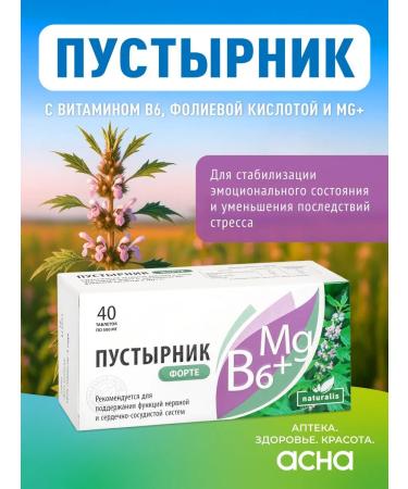 Naturalis Motherwort Vitamins magnesium B6 sedative from stress