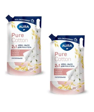 Aura Liquid soap 2V1 cotton and oatmeal milk 850 ml 2 pcs