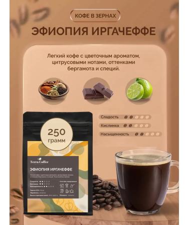 TERRA COFFEE Coffee in grains 250 g Ethiopia Irgacheffe