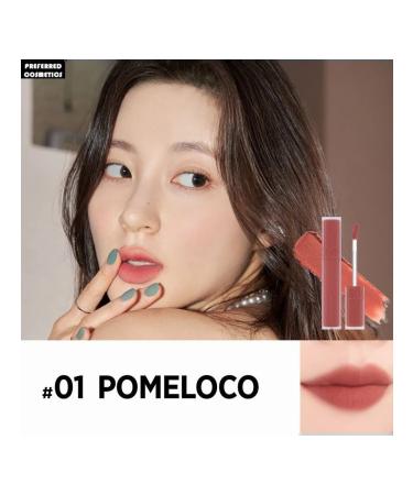 Matte lipstick Romand Blur Fudge Tint No. 01 Pomeloco Coral