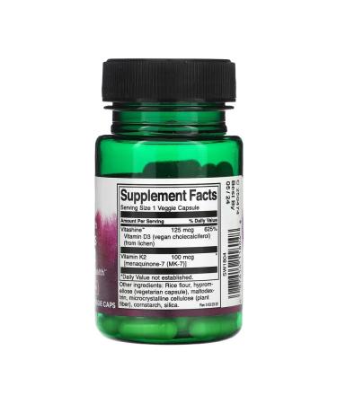 Swanson Vitamins D3 and K2 D3 60 capsules - Buy Online on GoSupps.com
