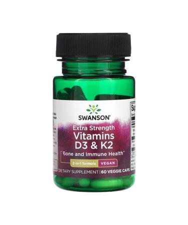 Swanson Vitamins D3 and K2 D3 60 capsules - Buy Online on GoSupps.com