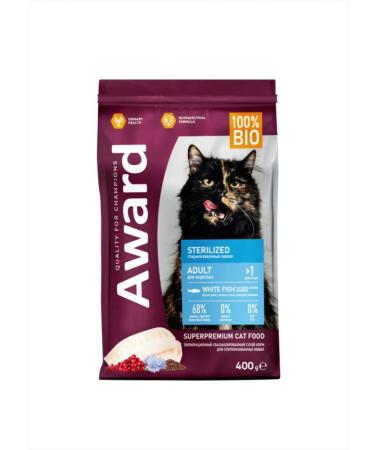 AWARD Sterilized for sterilized cats with white fish 400 g - Buy Online on GoSupps.com