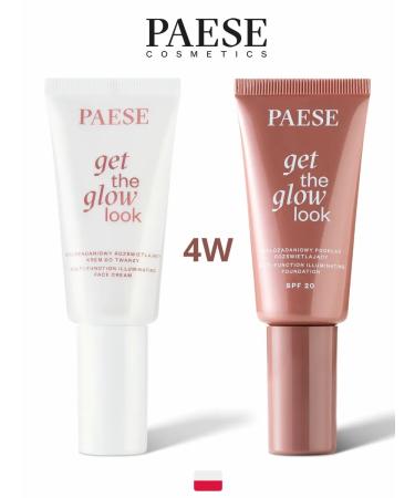 PAESE Get the Glow Look set base and foundation cream tone 4W