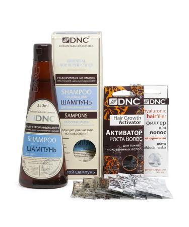 DNC Set: shampoo (SLS-free) activator for fine and colored hair filler (350 ml 2x3x15 ml)