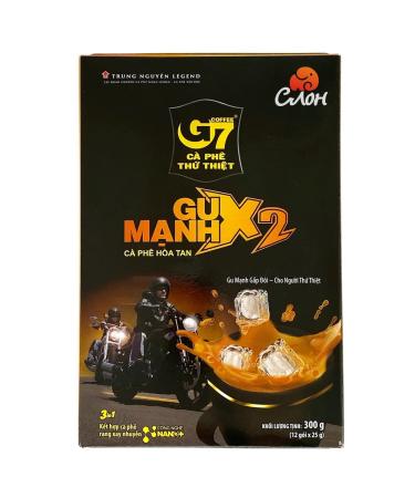 Trung Nguyen G7 Vietnamese soluble coffee Strong X2 3B1 sticks 12pcs 25g - Buy Online on GoSupps.com
