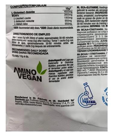 Quamtrax Nutrition Amino acids BCA Glutamin BCAA+Glutamine 500G Orange - Buy Online on GoSupps.com