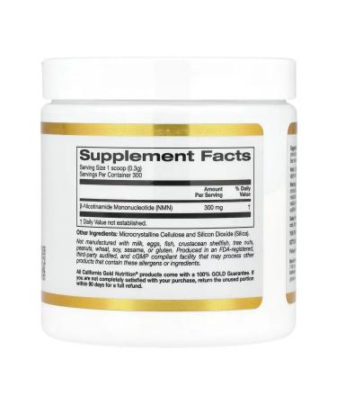 California Gold Nutrition NMN in powder nicotinamide mononucleotide 300 mg 90 g - Buy Online on GoSupps.com