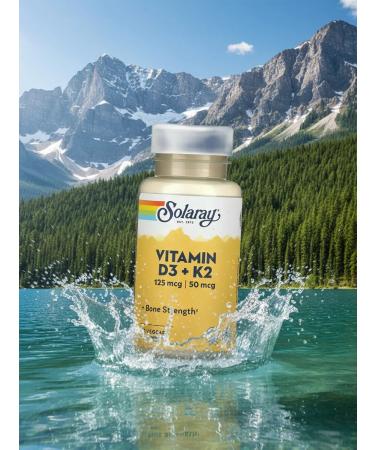 Solaray Vitamin D3 + K2 60 Caps