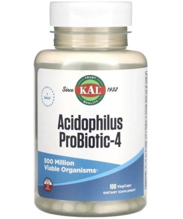 KAL Acidophilus Probiotic-4 Acydophilus 100 vegetables. capsules