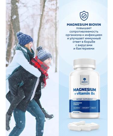 BIOVIN Vitamins and dietary supplements for women magnesium B6 citrate 60 capsules - Buy Online on GoSupps.com