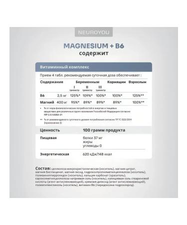 NEUROYOU Magnesium citrate with vitamin B6 400 mg - Buy Online on GoSupps.com