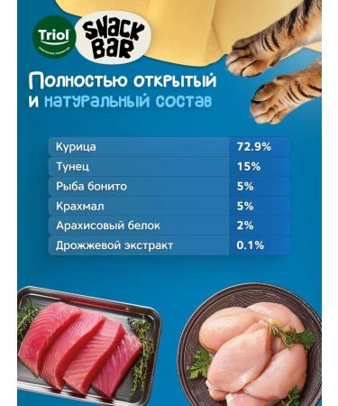 Triol Cat treats mini-rolls with chicken filling with tuna - Buy Online on GoSupps.com
