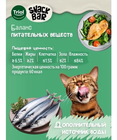 Triol Cat treats "Cream made of chicken with macrel" 40g - Buy Online on GoSupps.com