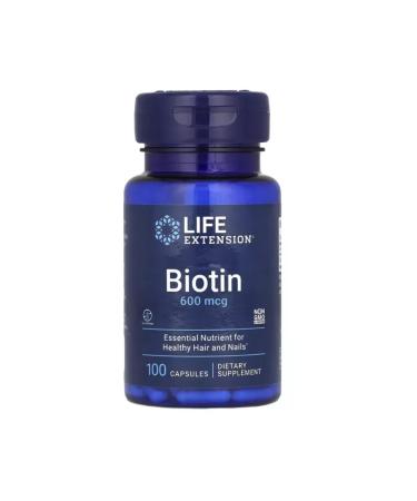 Life extension Biotin 600mkg 100 caps - Buy Online on GoSupps.com