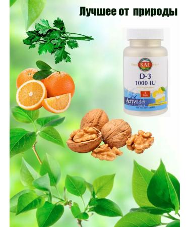 KAL D-3 1000 IU Activmelt 100kaps 25mcg Lemon - Buy Online on GoSupps.com